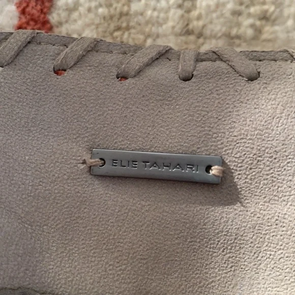 Elie Tahari Lamb Leather Fringe cropped sexy jacket tan brown S $398 gorgeous - Picture 8 of 10